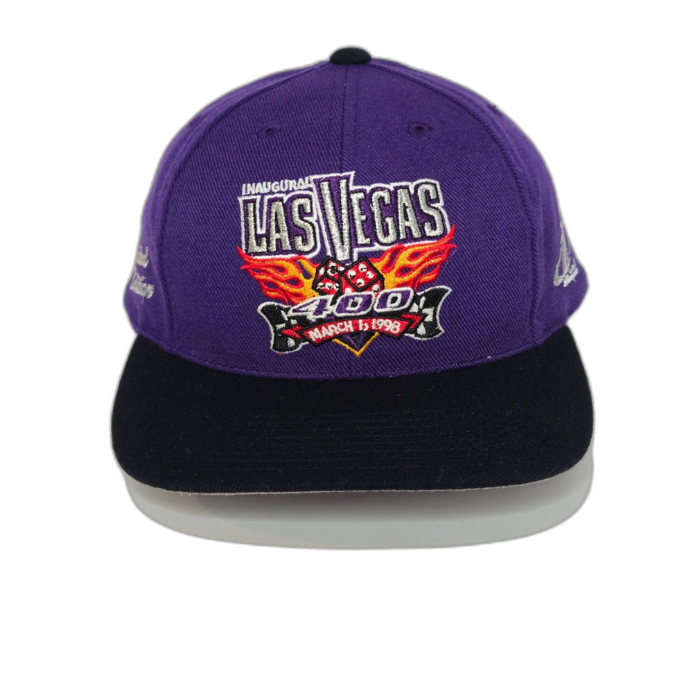 Vintage Las Vegas 400 Snapback Hat | Logo Athletic NASCAR | Purple Black Cap